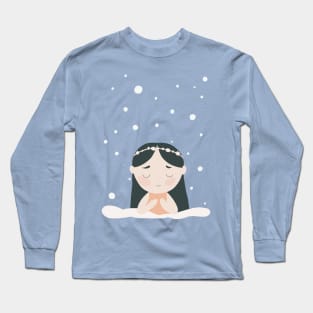 Dreamy black haired girl Long Sleeve T-Shirt